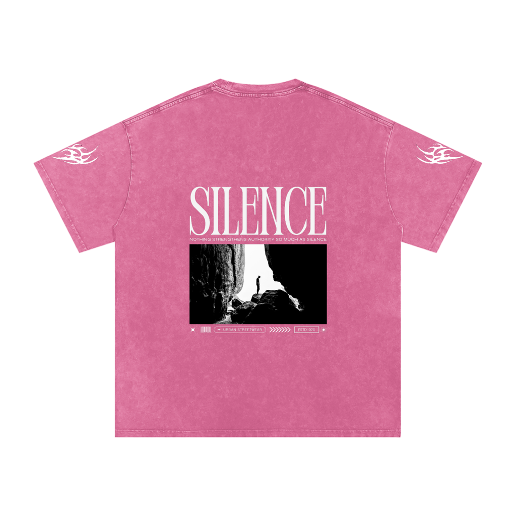 Silence Snow Washed Oversized Cotton T-Shirt