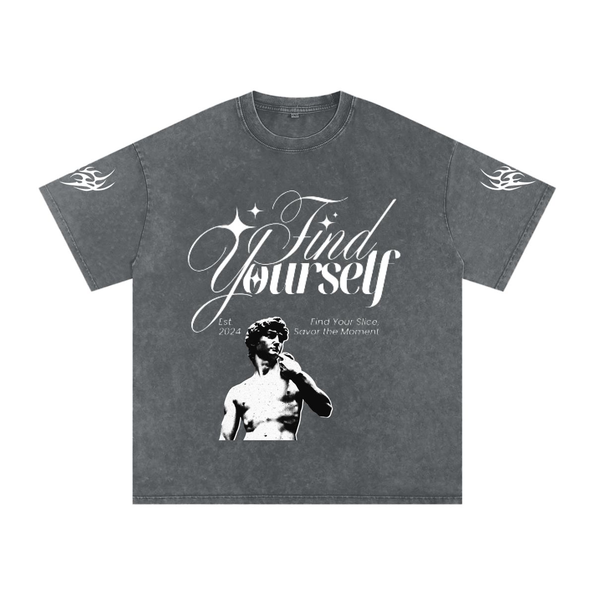 Find yourself Snow Washed Oversized Cotton T-Shirt