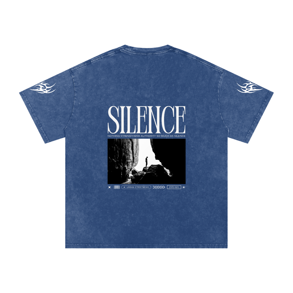 Silence Snow Washed Oversized Cotton T-Shirt