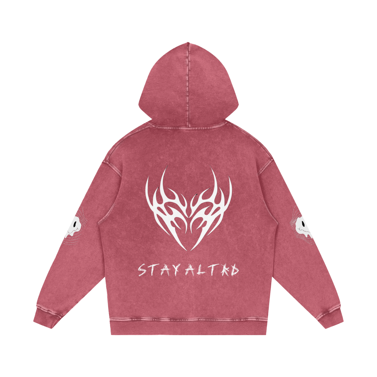 Not Human Snow Washed Loose Cotton Hoodie