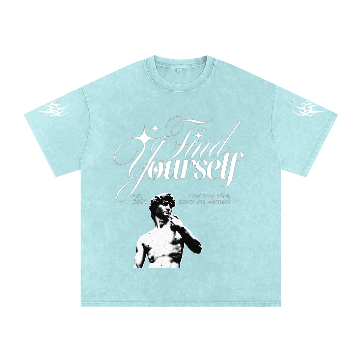 Find yourself Snow Washed Oversized Cotton T-Shirt