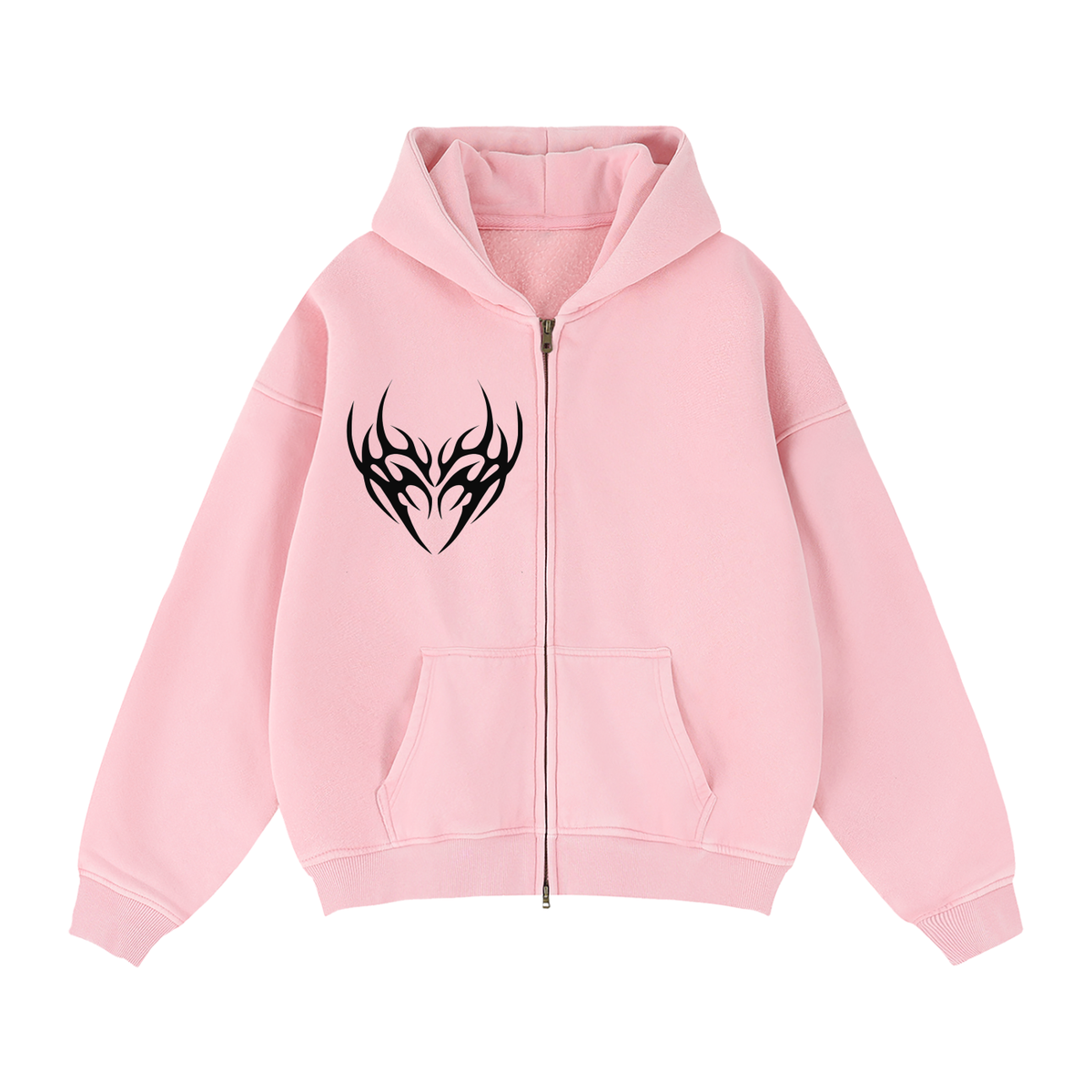 Wide Awake Zip-Through Boxy Fleece Hoodie
