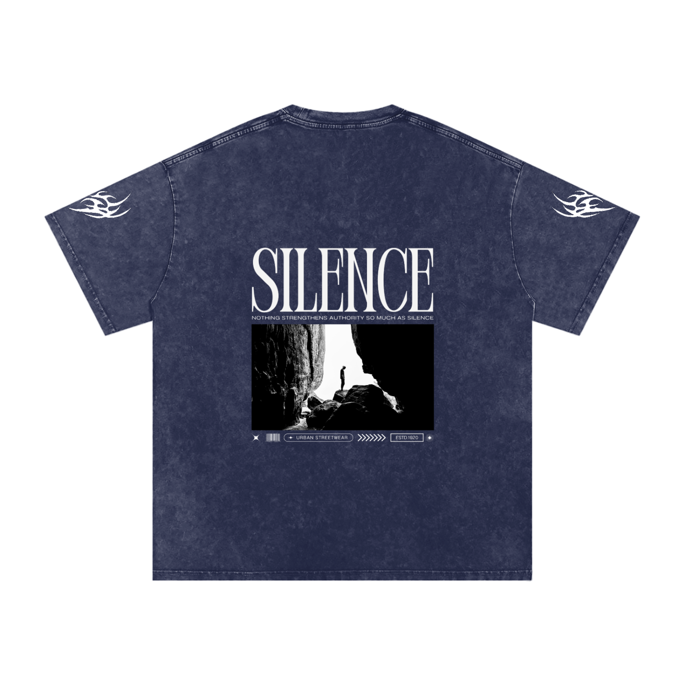 Silence Snow Washed Oversized Cotton T-Shirt