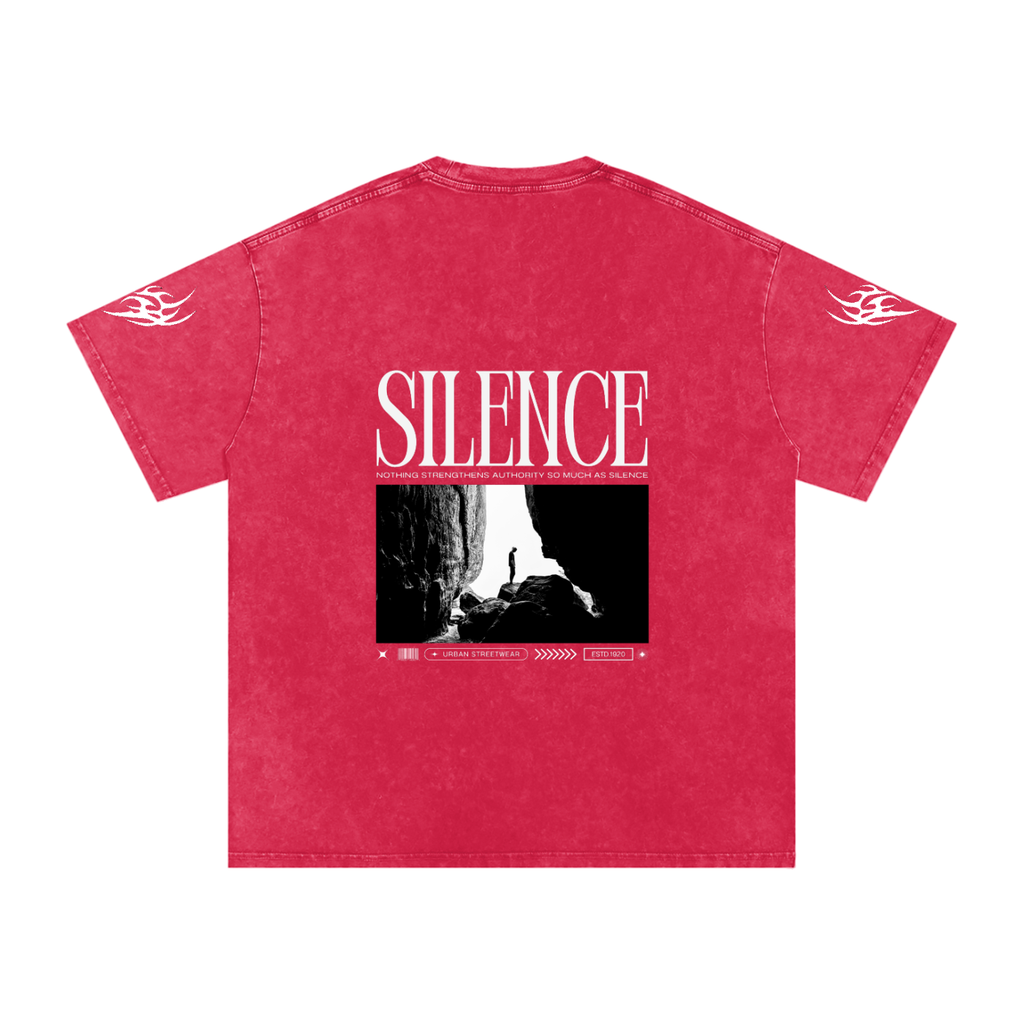 Silence Snow Washed Oversized Cotton T-Shirt