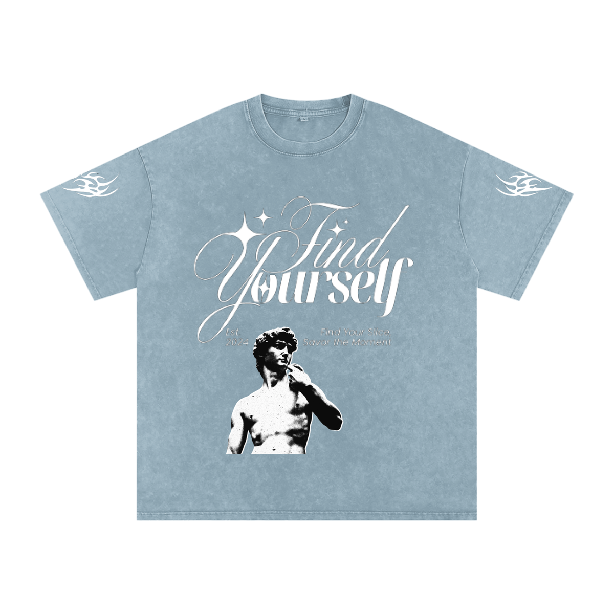 Find yourself Snow Washed Oversized Cotton T-Shirt