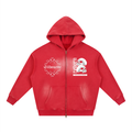 Illusion Sunfade Two-way Zipper Boxy Fleece Hoodie