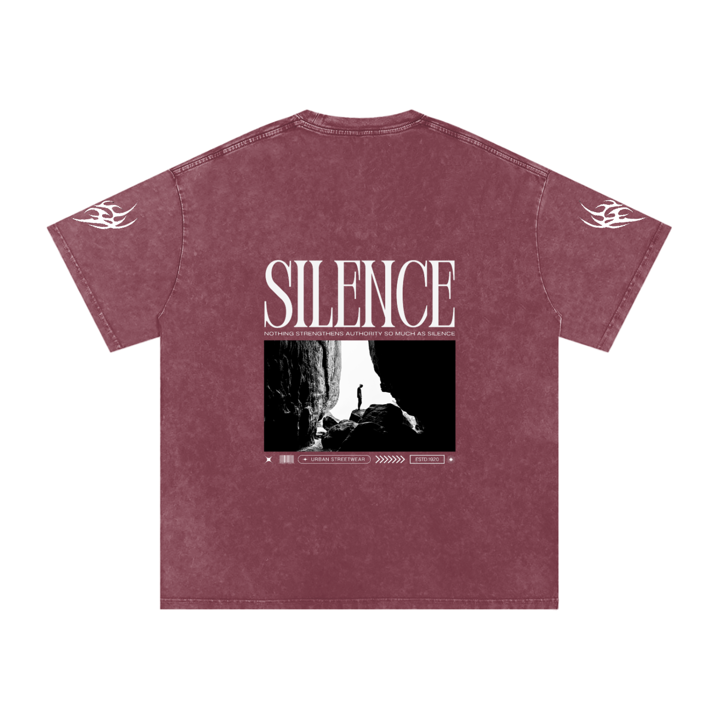 Silence Snow Washed Oversized Cotton T-Shirt