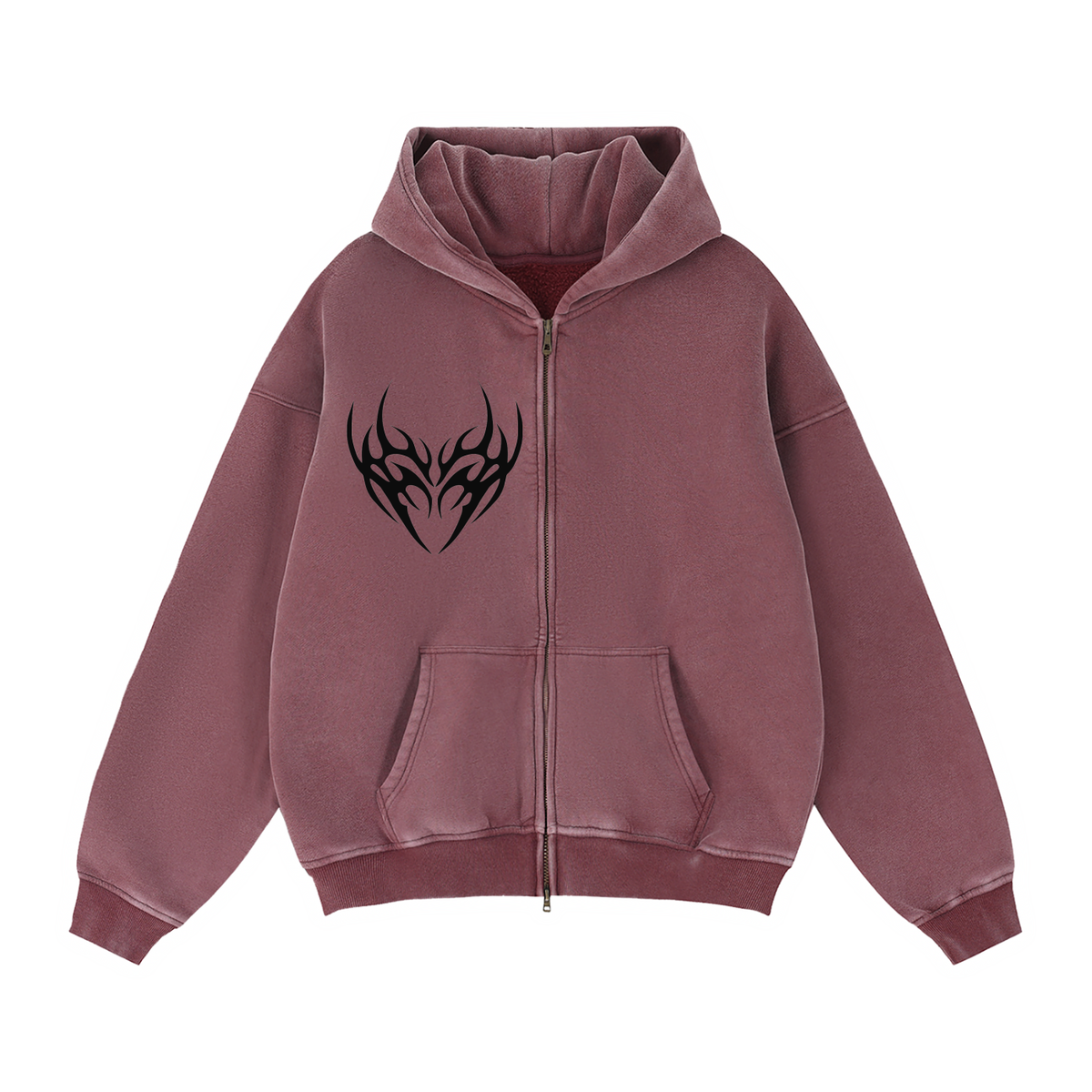 Wide Awake Zip-Through Boxy Fleece Hoodie