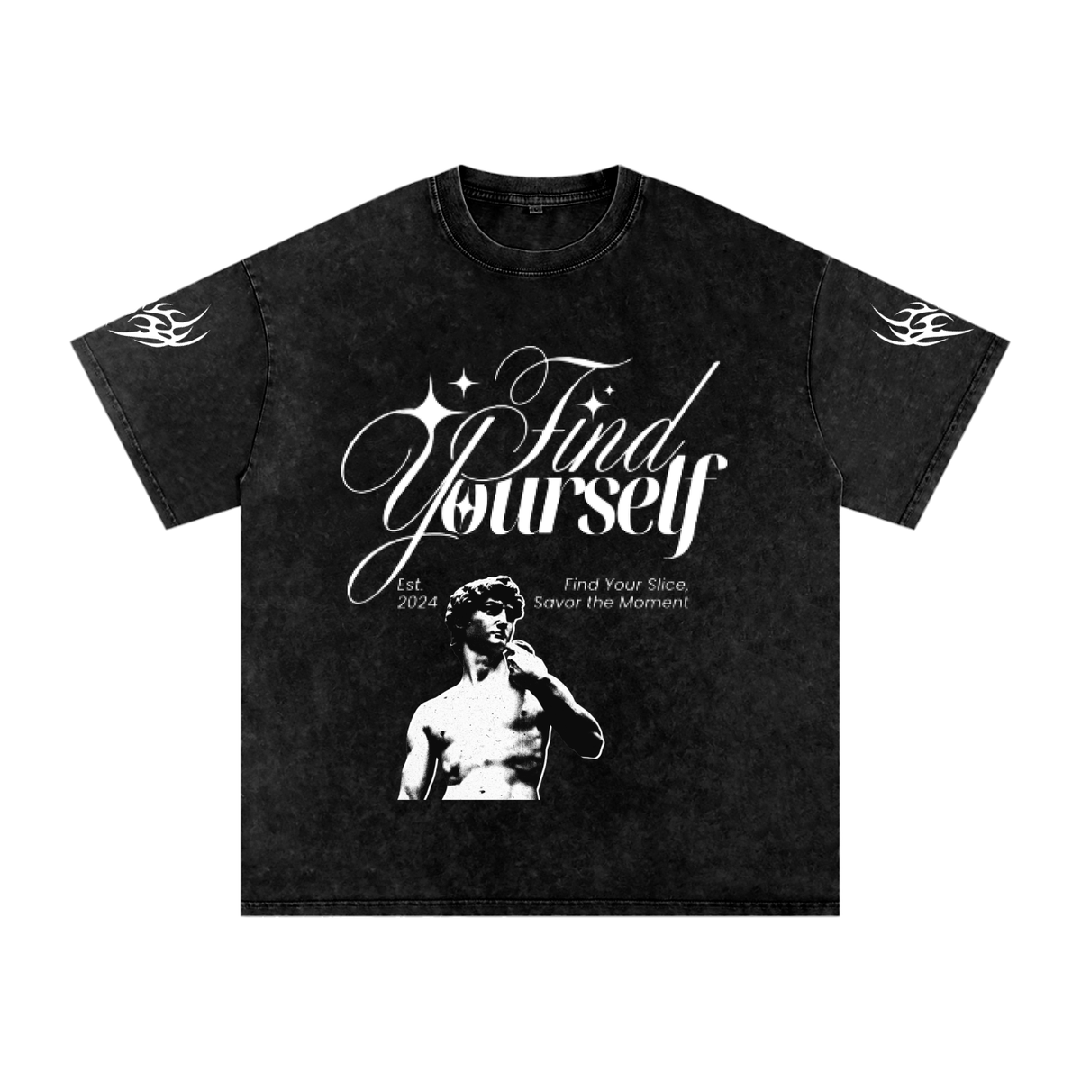 Find yourself Snow Washed Oversized Cotton T-Shirt
