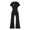 Women’s Tight Flared Leg Quarter-Zip Jumpsuit