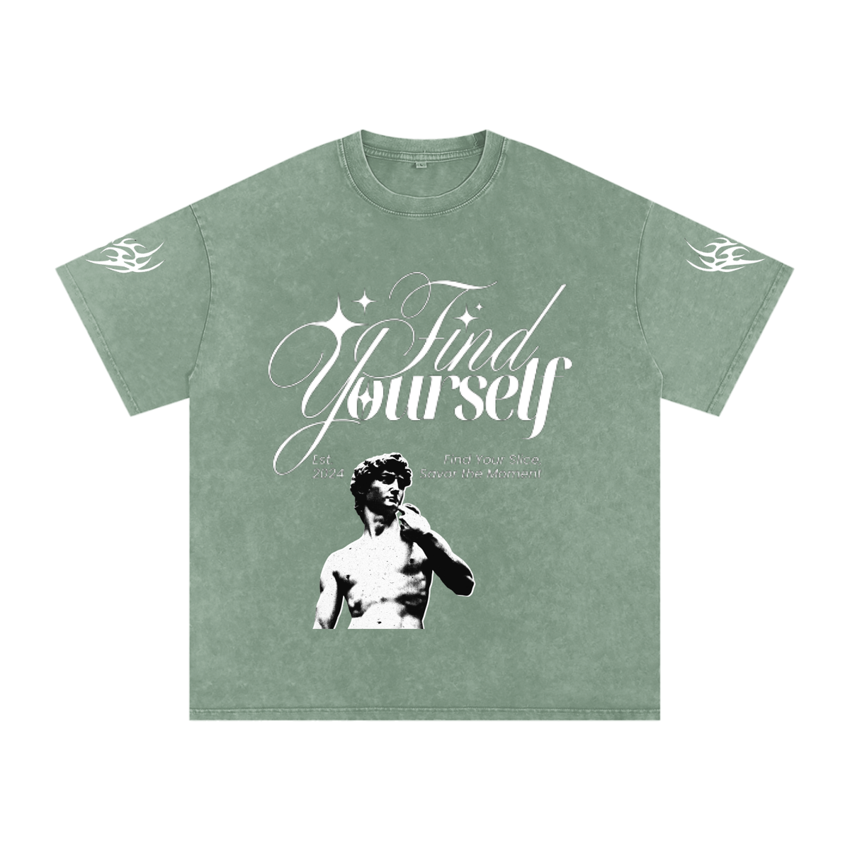 Find yourself Snow Washed Oversized Cotton T-Shirt