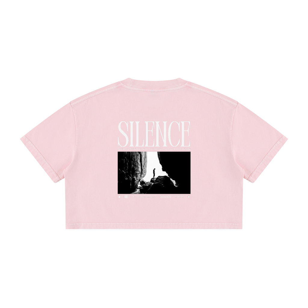 Silence Women's Mineral Wash Cotton Crop T-Shirt