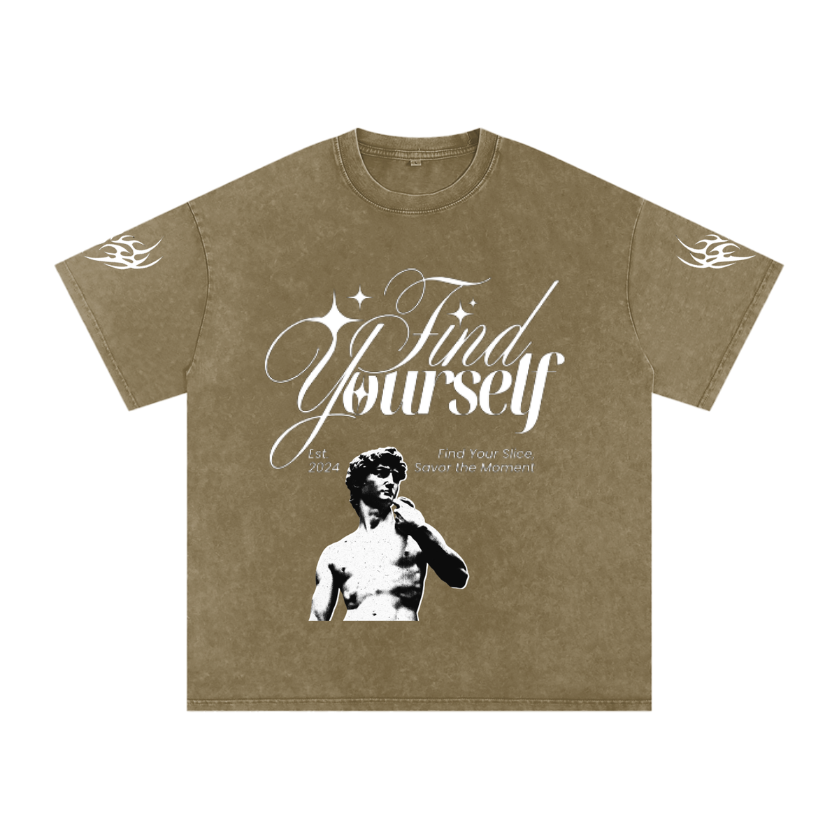 Find yourself Snow Washed Oversized Cotton T-Shirt
