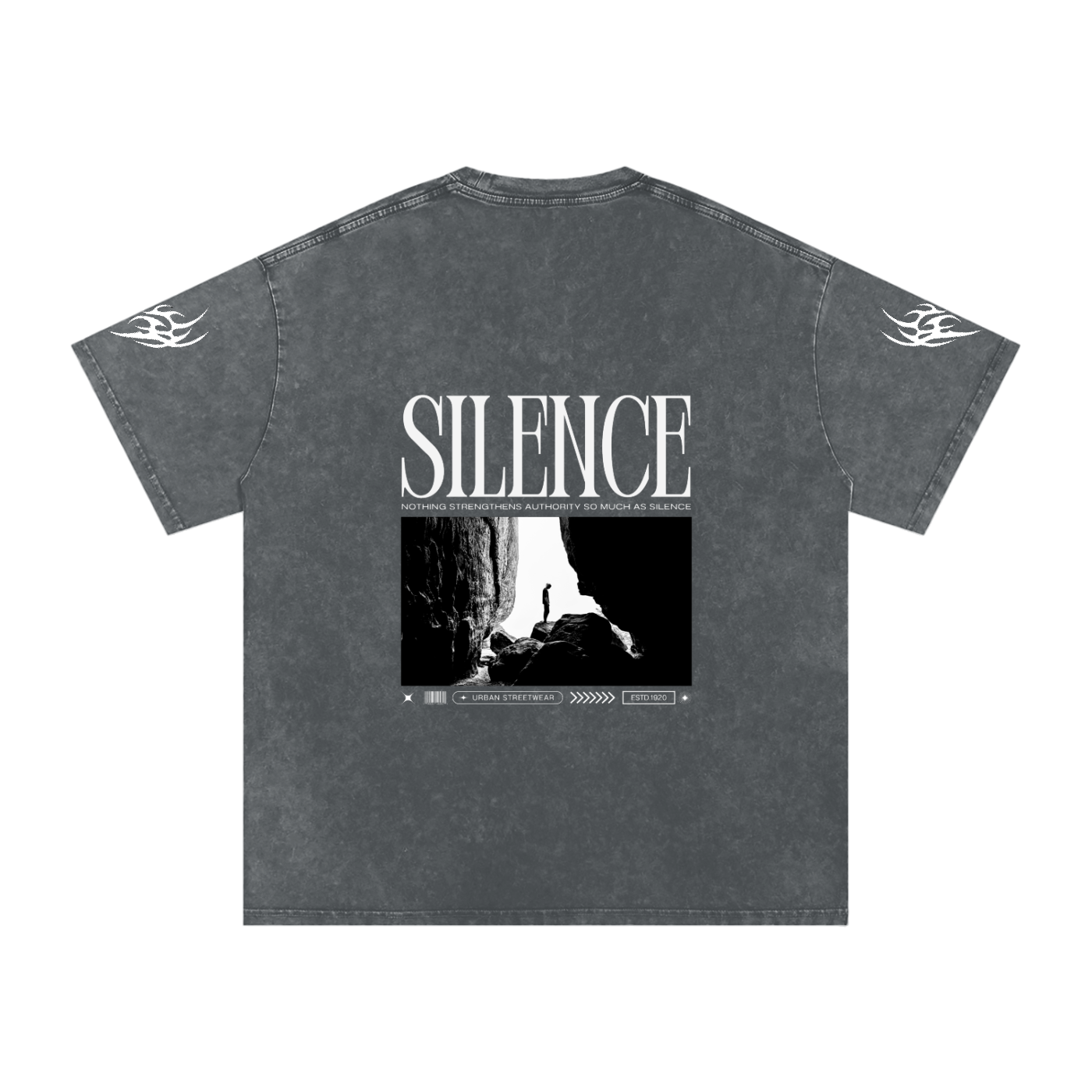 Silence Snow Washed Oversized Cotton T-Shirt