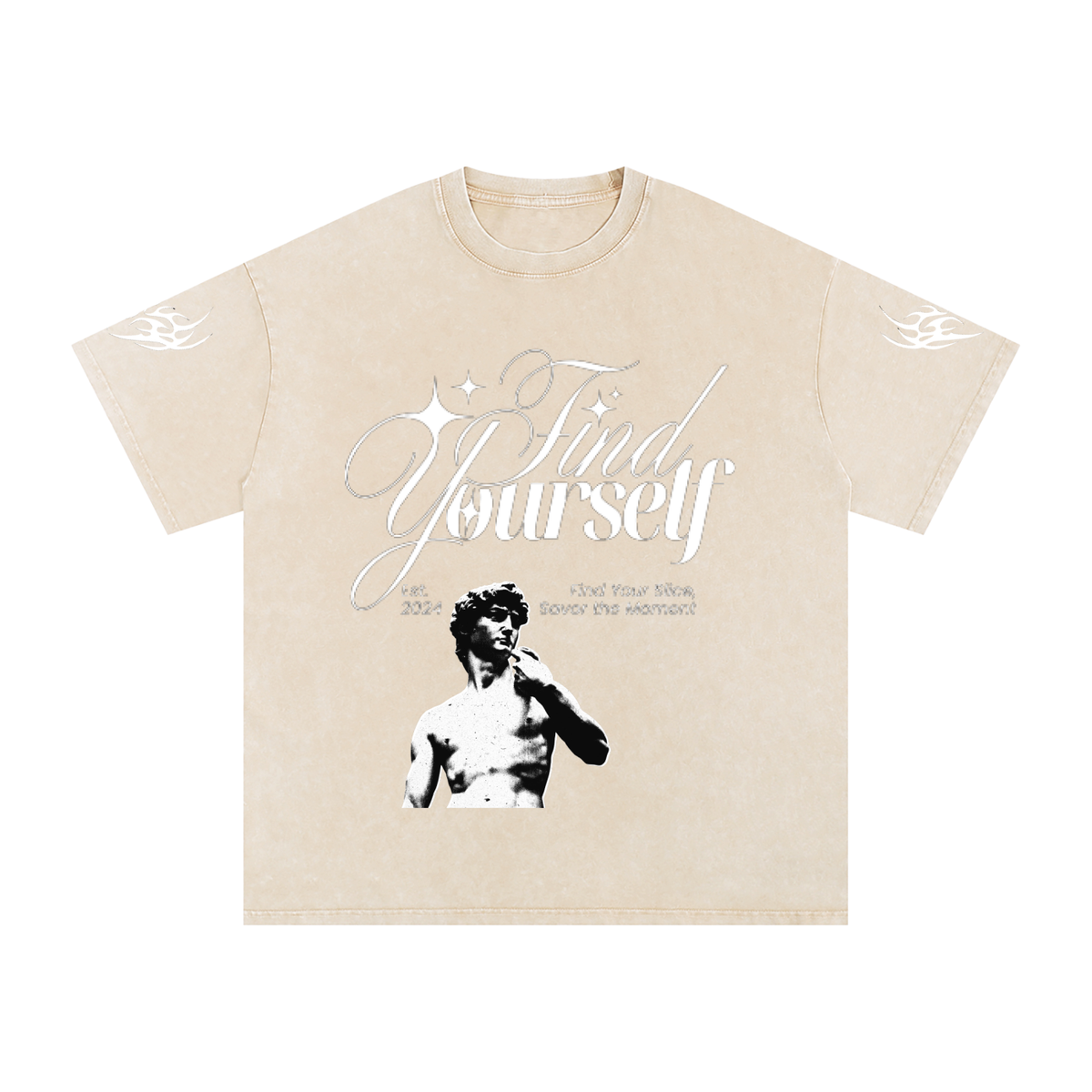 Find yourself Snow Washed Oversized Cotton T-Shirt