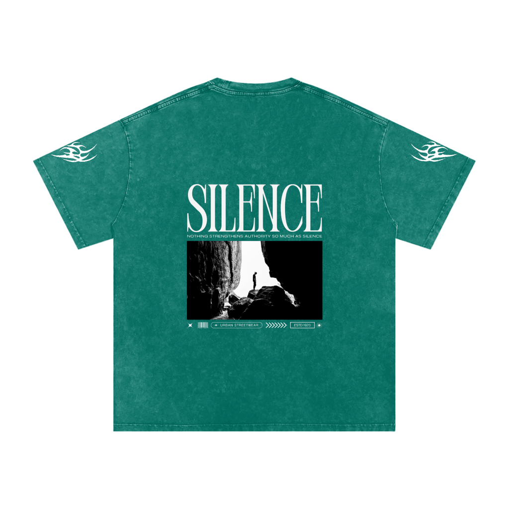 Silence Snow Washed Oversized Cotton T-Shirt