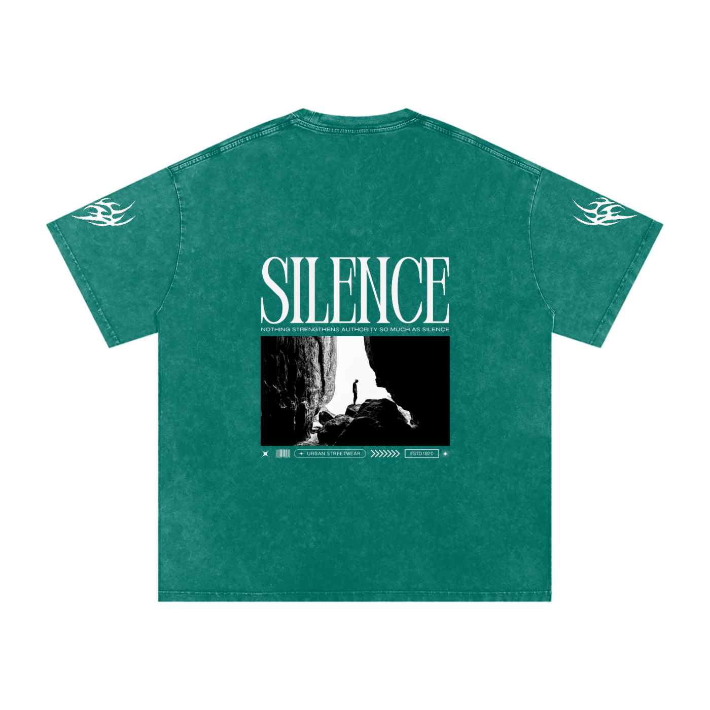 Silence Snow Washed Oversized Cotton T-Shirt