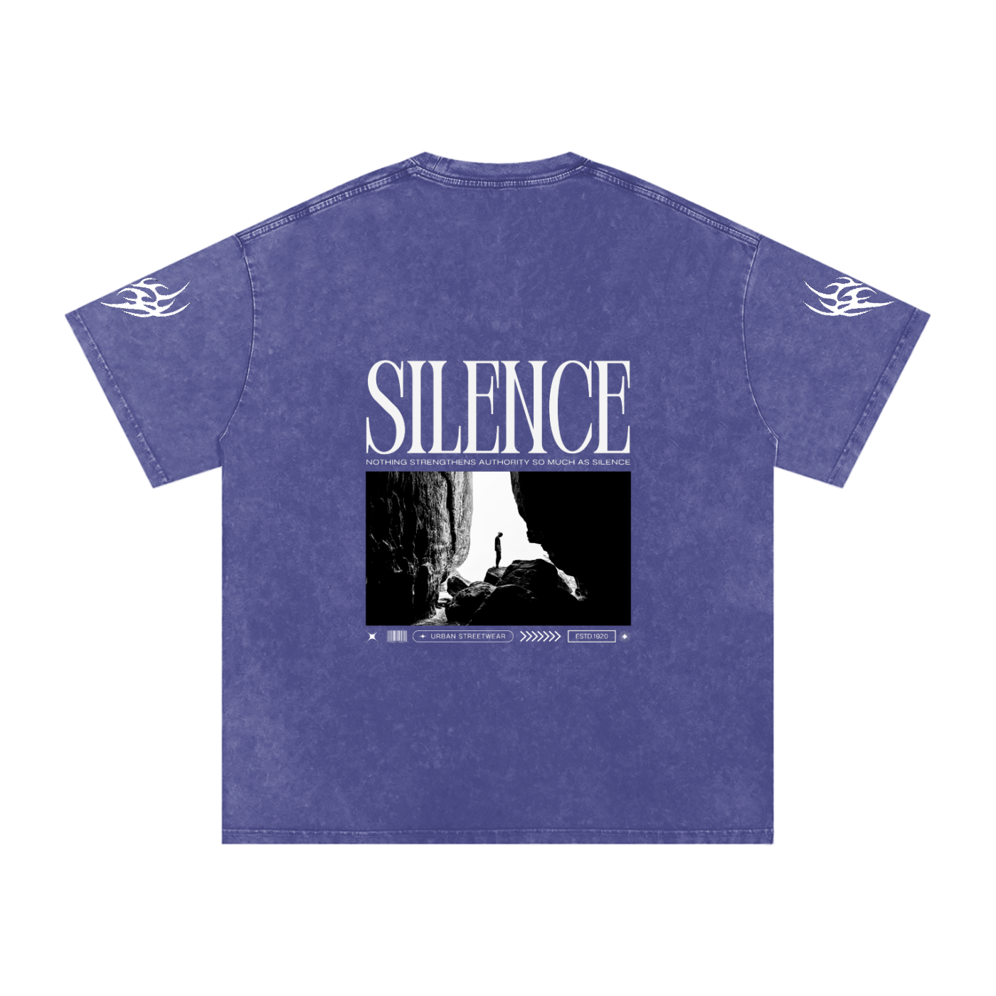 Silence Snow Washed Oversized Cotton T-Shirt
