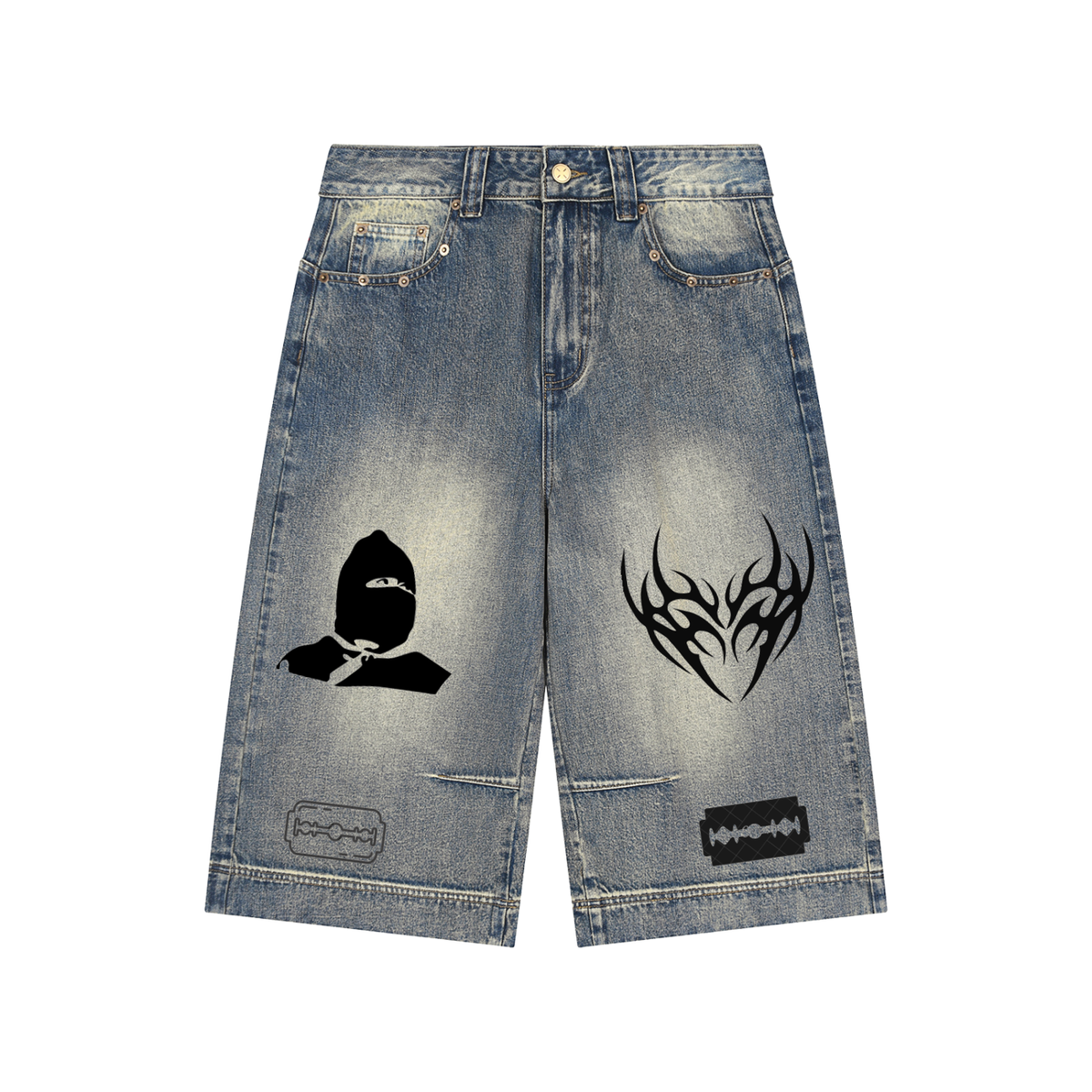 Feel Vintage Wash Baggy Denim Shorts