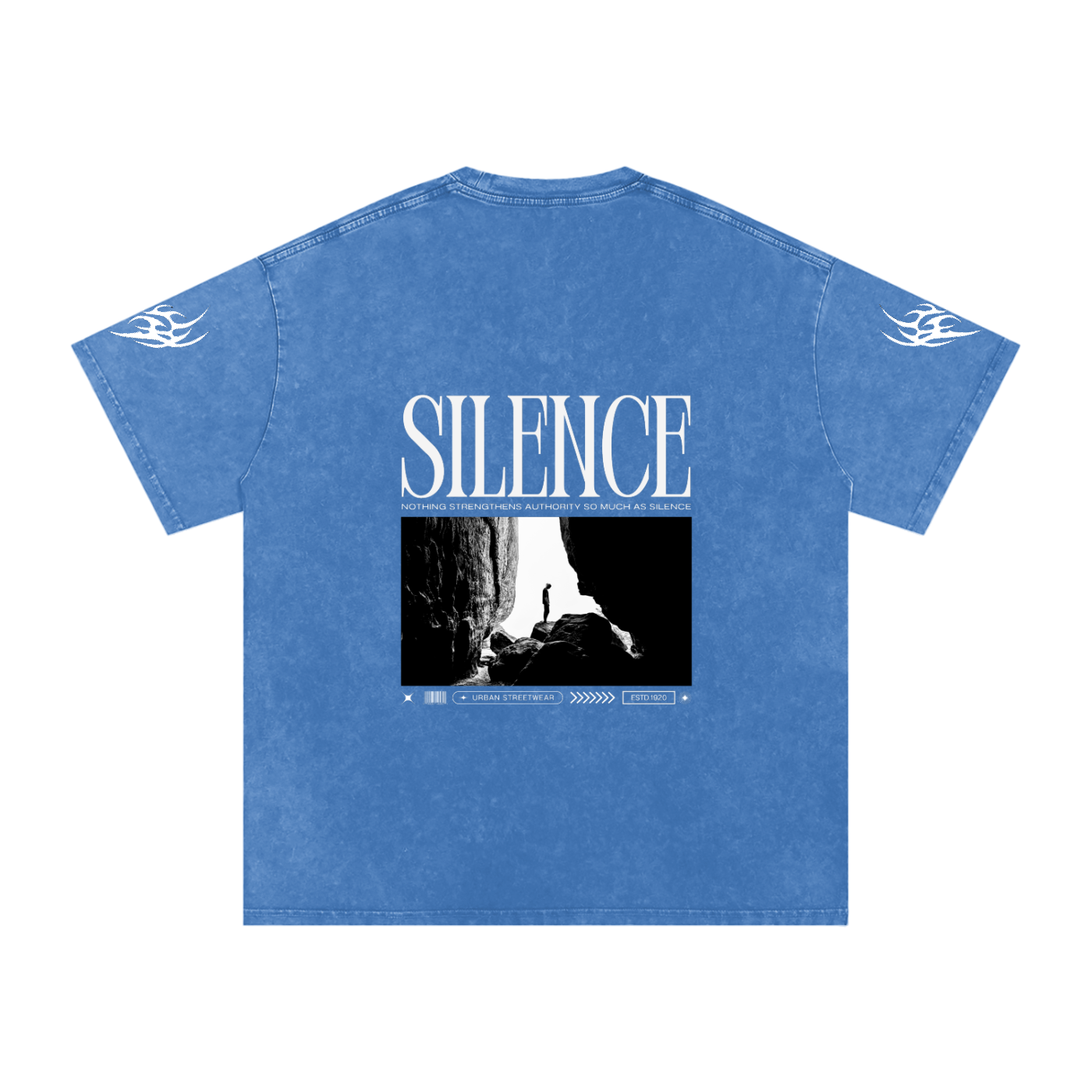 Silence Snow Washed Oversized Cotton T-Shirt