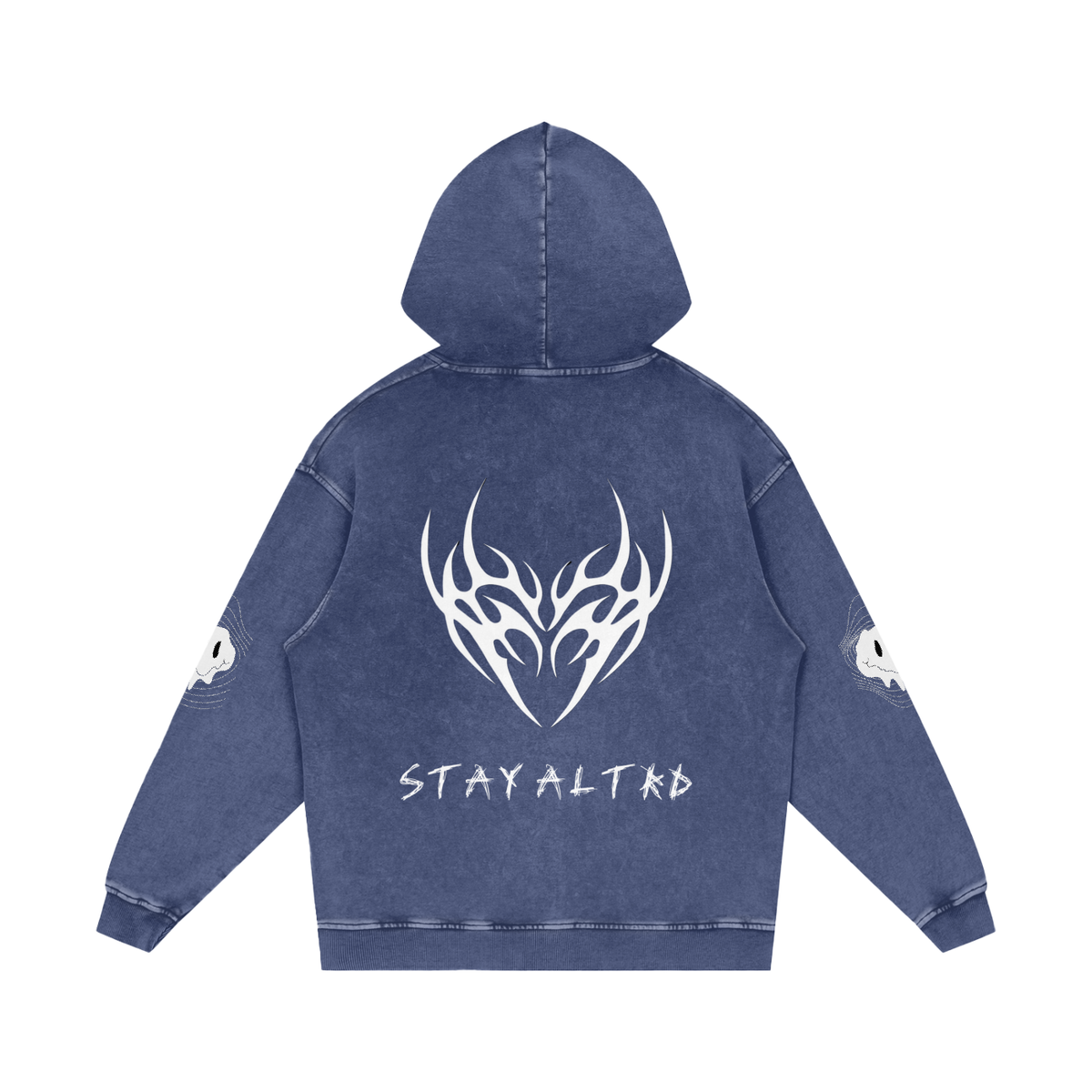 Not Human Snow Washed Loose Cotton Hoodie