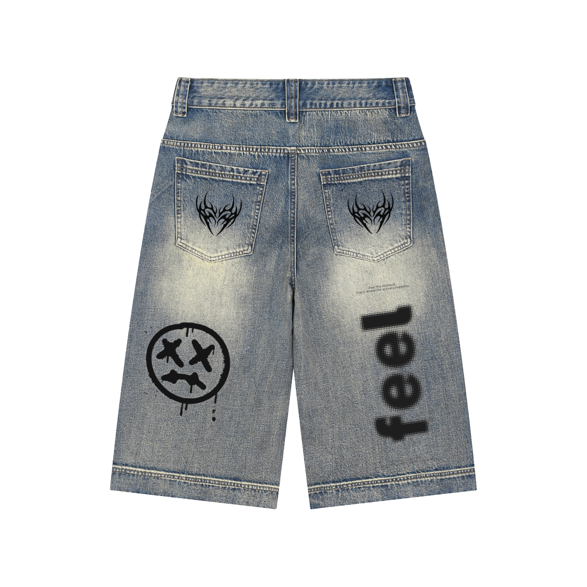 Feel Vintage Wash Baggy Denim Shorts