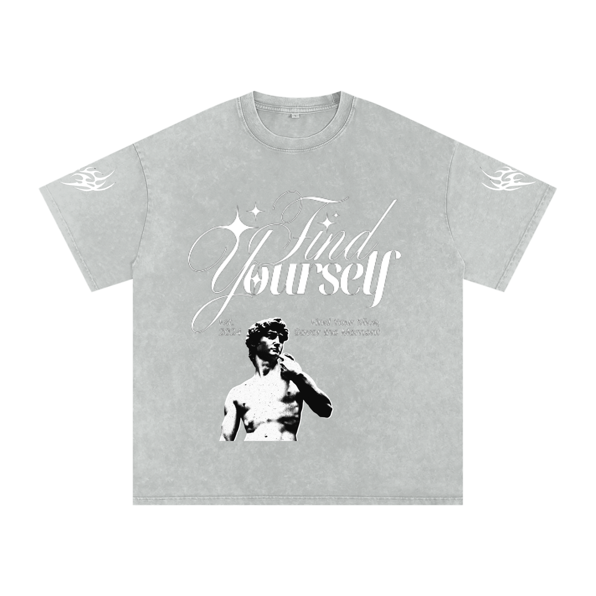 Find yourself Snow Washed Oversized Cotton T-Shirt