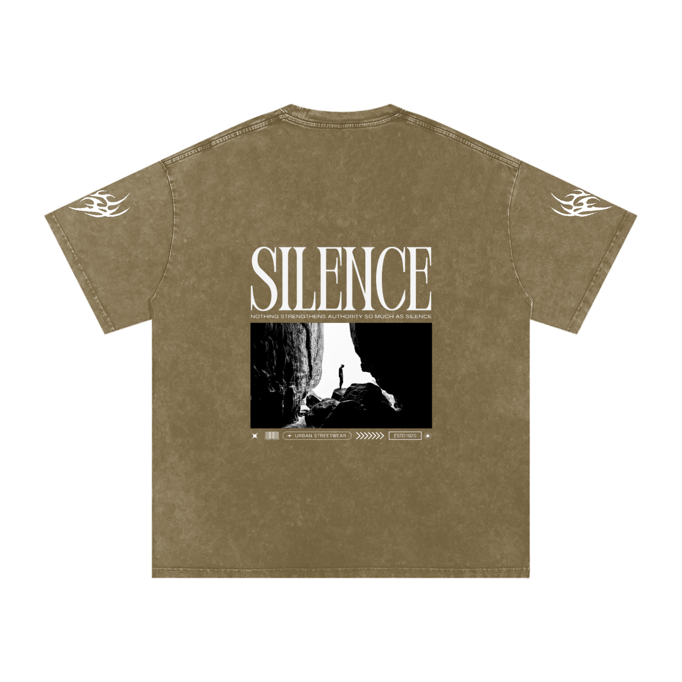 Silence Snow Washed Oversized Cotton T-Shirt