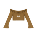 Women's Off-the-Shoulder Bell Sleeve Crop T-Shirt