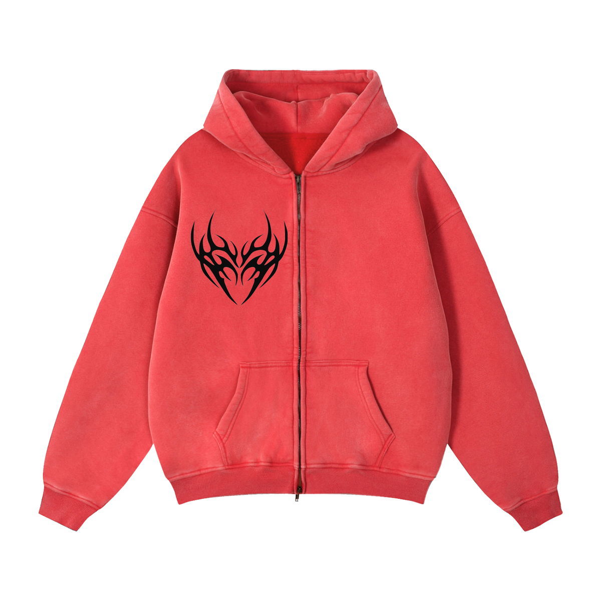 Wide Awake Zip-Through Boxy Fleece Hoodie