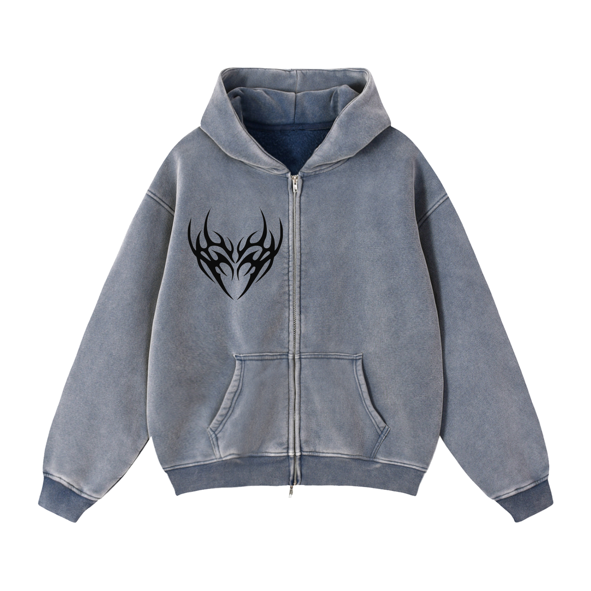 Wide Awake Zip-Through Boxy Fleece Hoodie